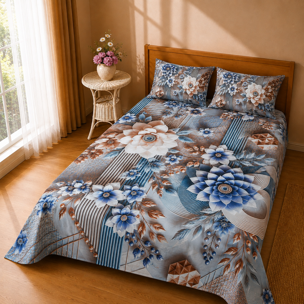 Mirage Bluebell 3 Pc Bed Sheet Set by MeruHome