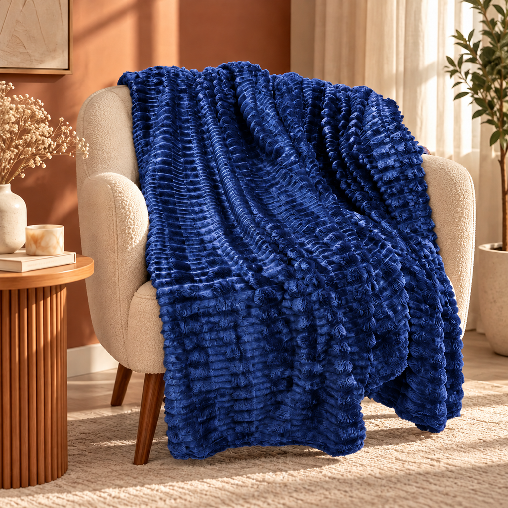 Royal Blue Bubble Blanket 1