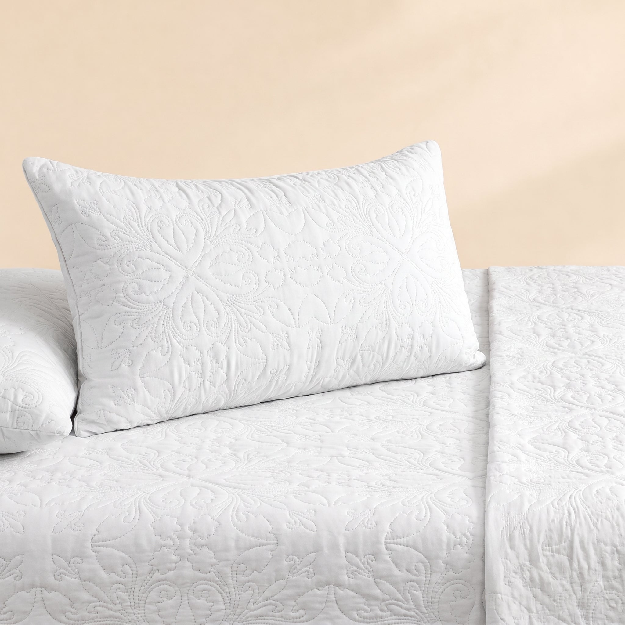 Snow White 3 Pc Plain Bedspread Set by MeruHome – gallery view 3