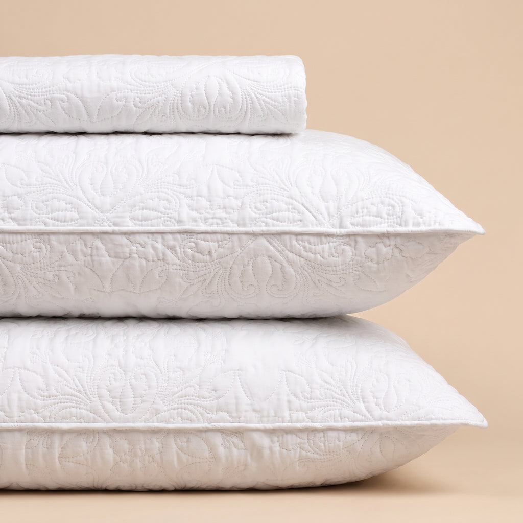 Snow White 3 Pc Plain Bedspread Set by MeruHome – gallery view 2