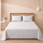 Snow White 3 Pc Plain Bedspread Set by MeruHome