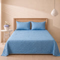 Aqua Blue 3 Pc Plain Bedspread Set by MeruHome