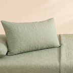 Muted Green 3 Pc Plain Bedspread Set by MeruHome – gallery view 3