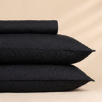 Charcoal Black 3 Pc Plain Bedspread Set by MeruHome – gallery view 2
