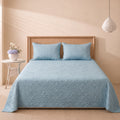 Ice Blue 3 Pc Plain Bedspread Set by MeruHome
