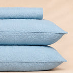 Ice Blue 3 Pc Plain Bedspread Set by MeruHome – gallery view 2