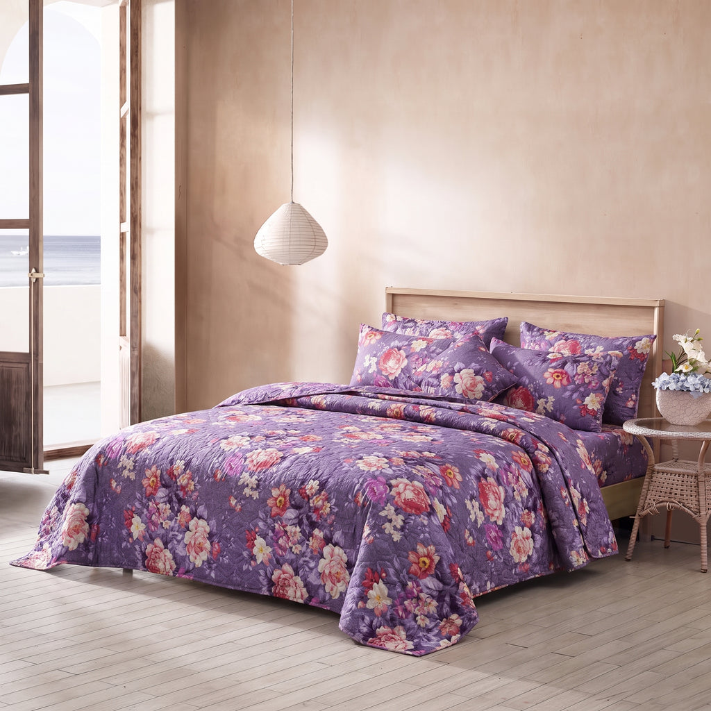 Serene Camille 7 Pc Quilted Comforter Set by MeruHome