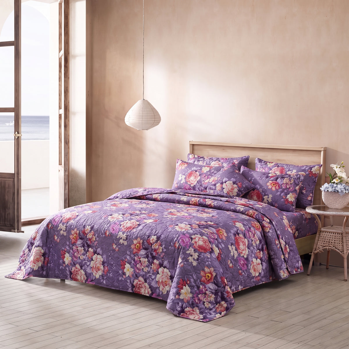 Serene Camille 7 Pc Quilted Comforter Set by MeruHome