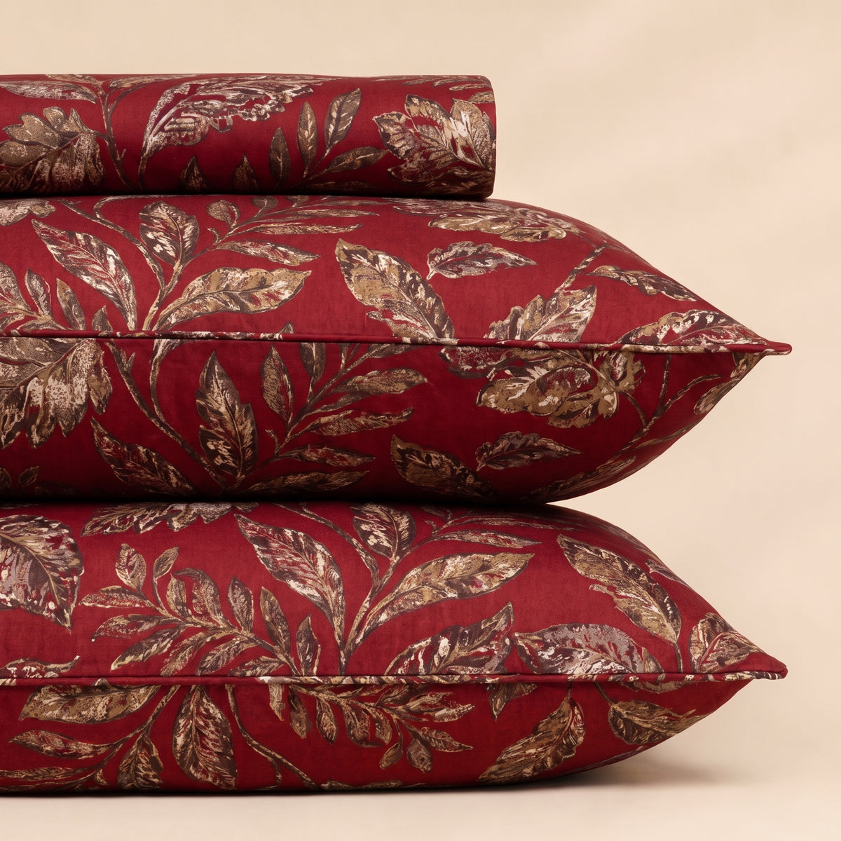 Serene Willow Wine 7 Pc Quilted Comforter Set by MeruHome – gallery view 3