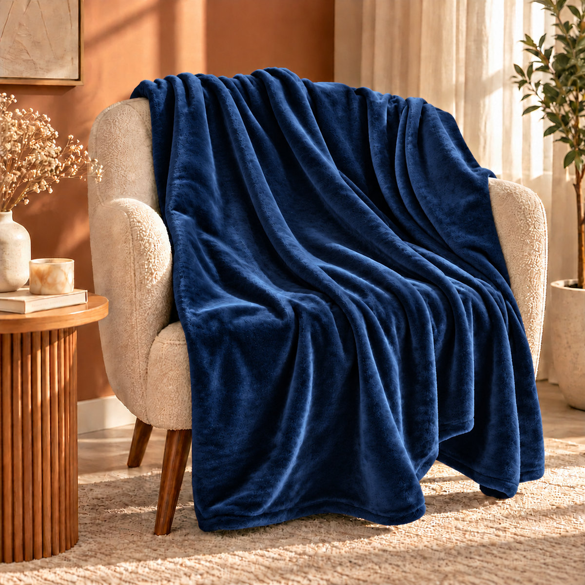 Twilight Blue Plain Blanket 1