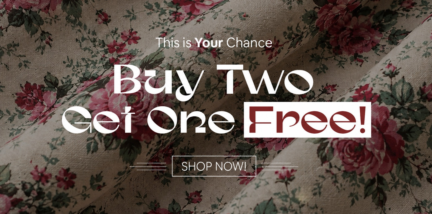 This is your chance: Buy Two Get One Free. Shop now.